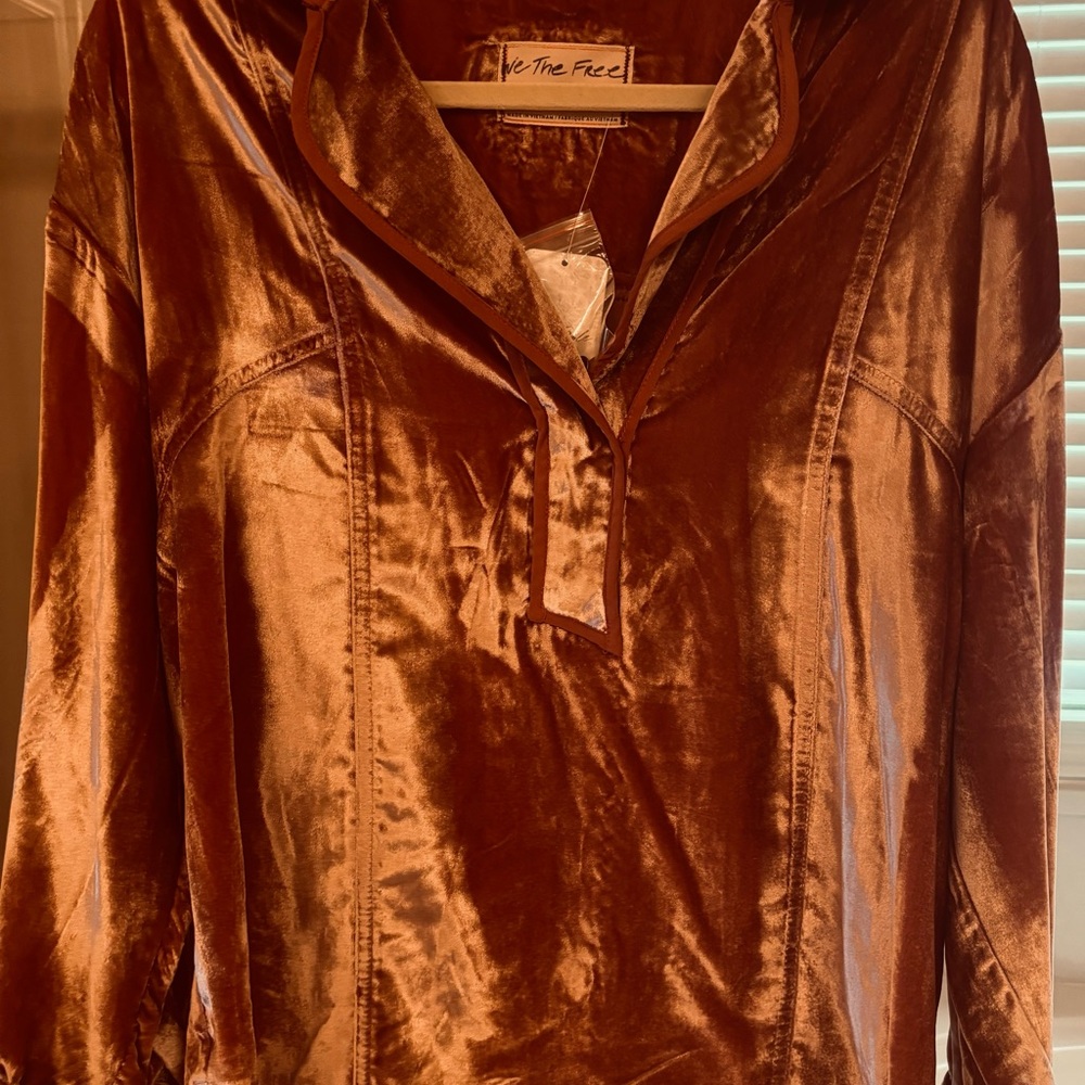 We The Free Velvet Top - Rust Brown